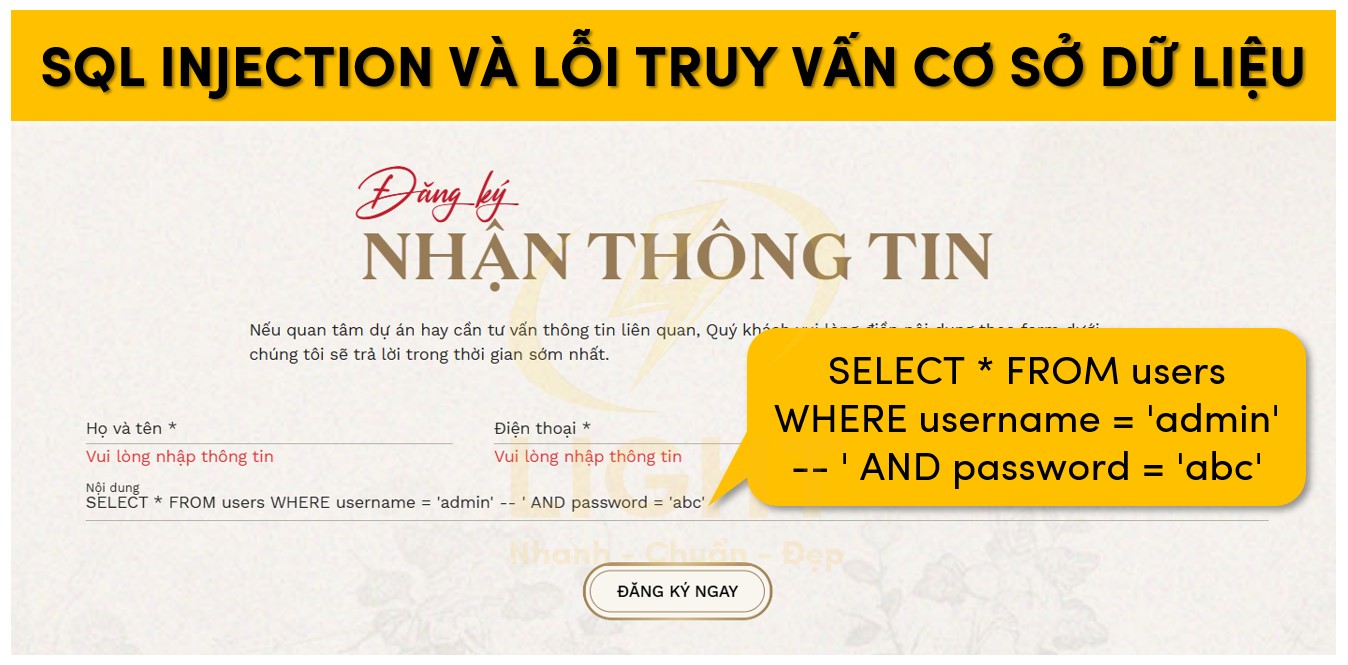 Tấn công SQL Injection thông qua form