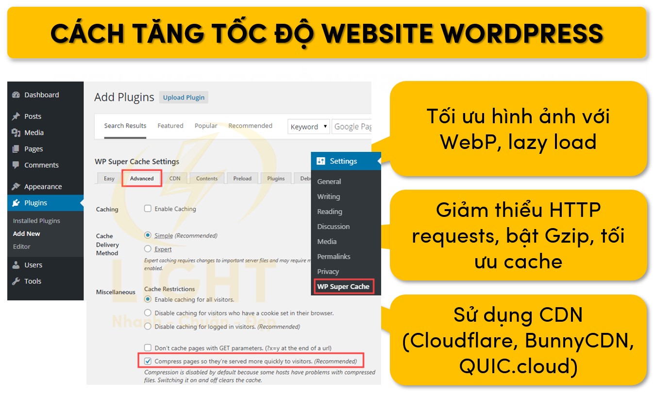 Cách thức tăng tốc độ Website Wordpress