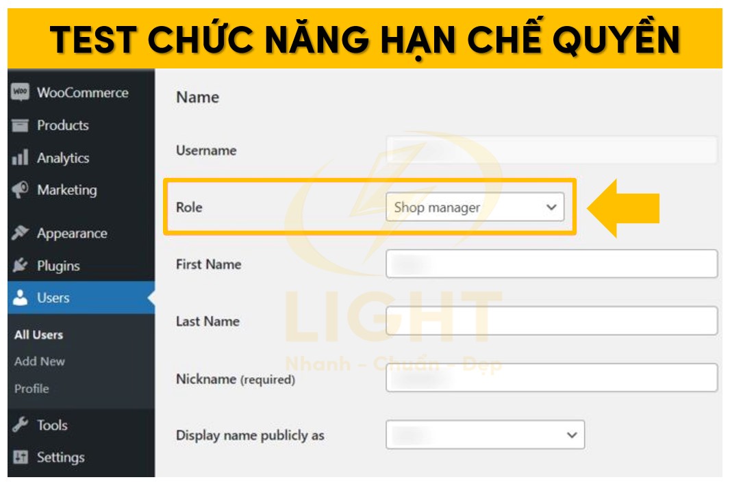 Kiểm tra chức năng quyền của tài khoản trong WooCommerce 