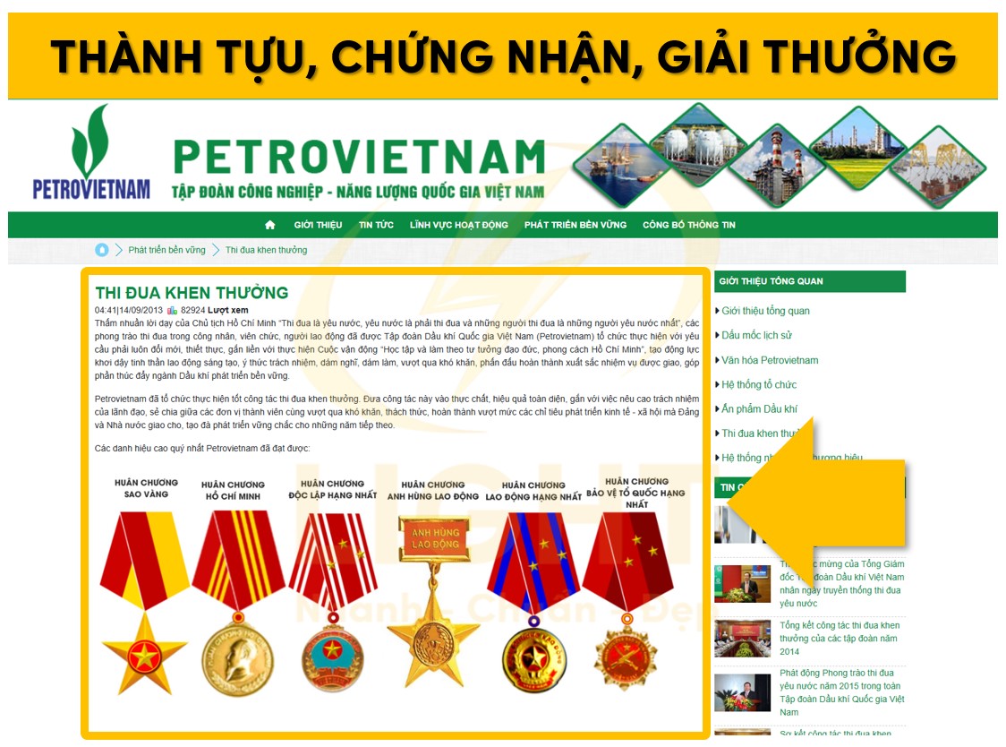 Hình ảnh thành tựu, chứng nhận, giải thưởng