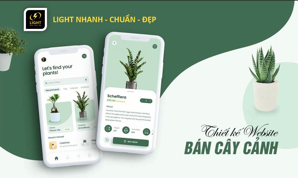 Thiết kế website bán cây cảnh cùng LIGHT web giao diện tùy chỉnh