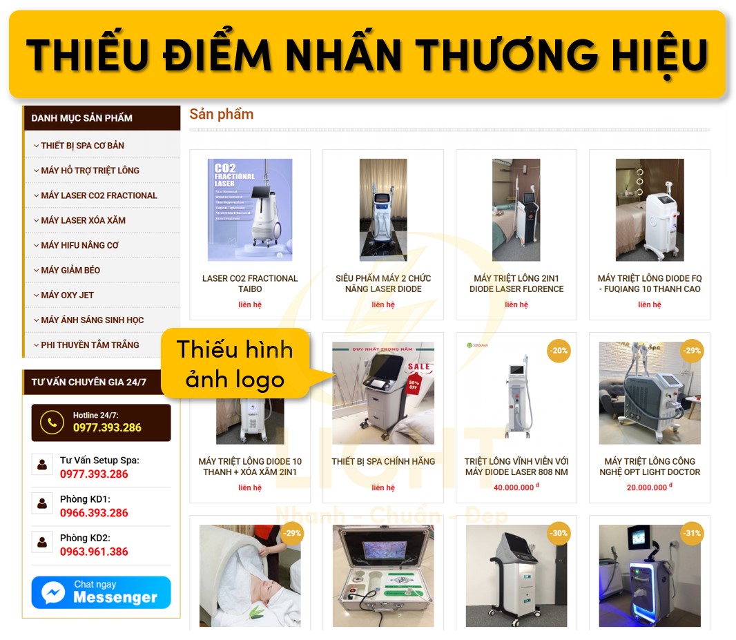 Thiếu dấu ấn thương hiệu trên trang