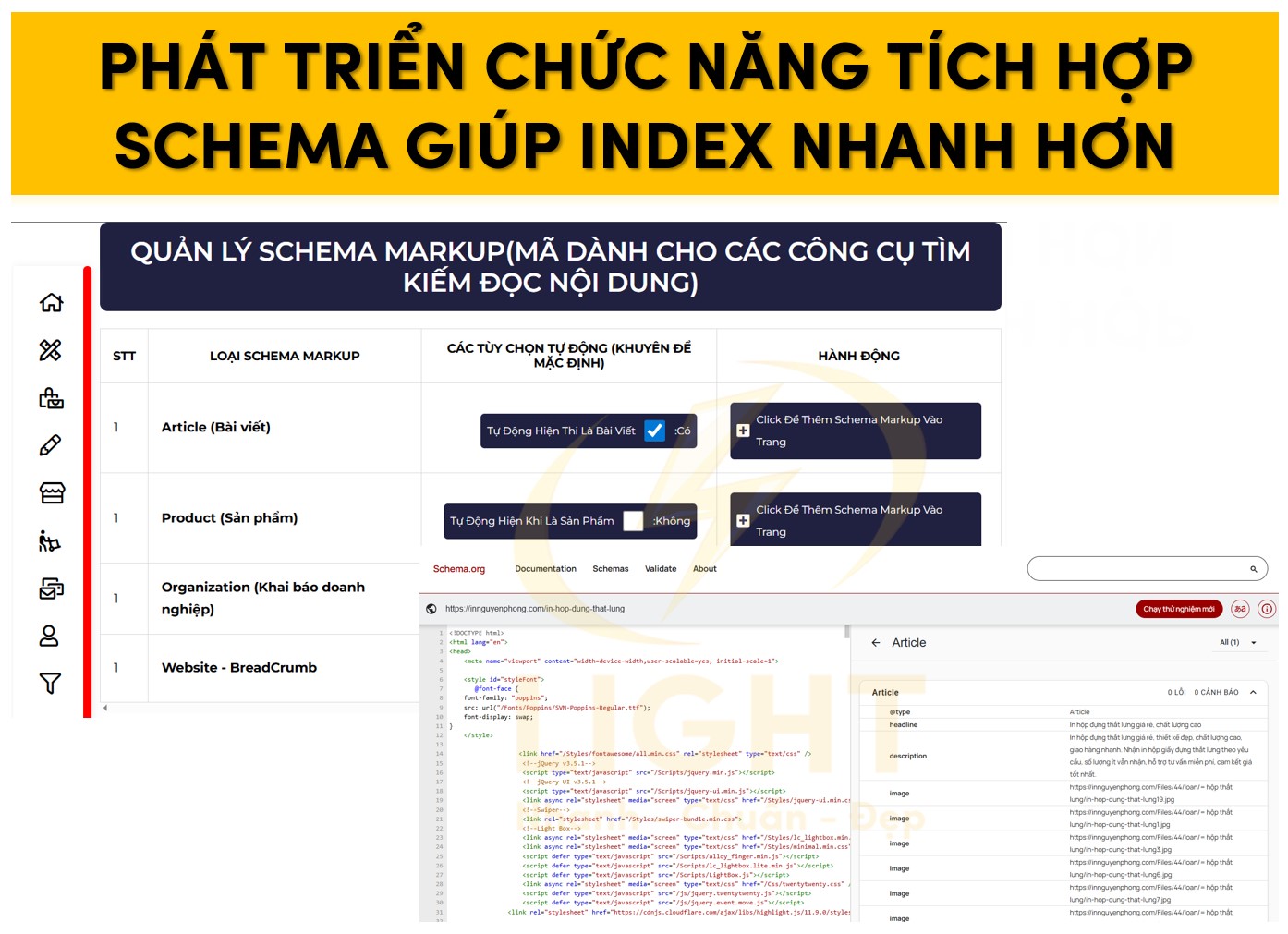 Website chuẩn SEO tích hợp schema giúp trang index nhanh hơn