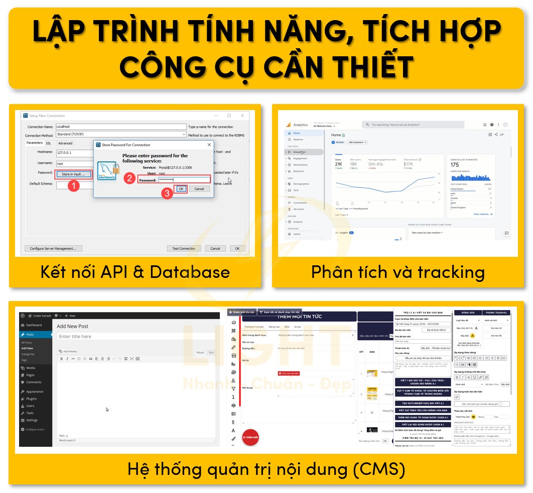 Bổ sung tính năng và tích hợp các công cụ cần thiết trên trang