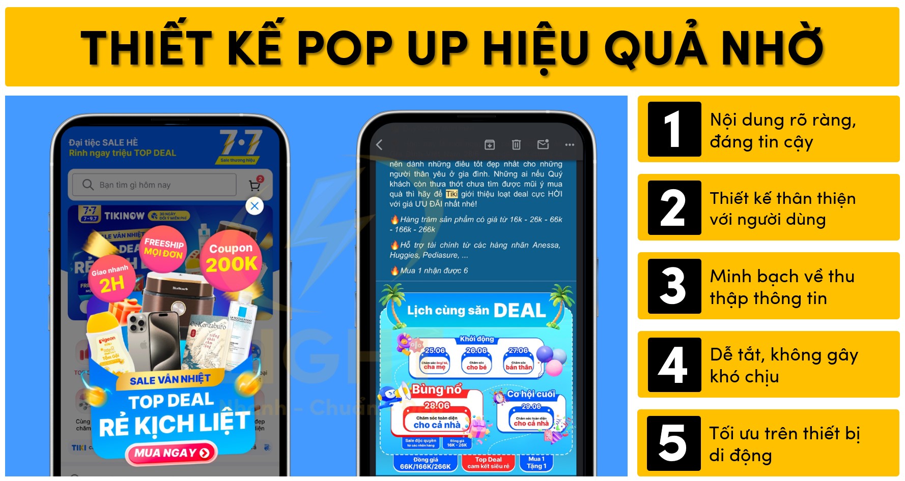 5 tiêu chí giúp thiết kế Pop Up hiệu quả