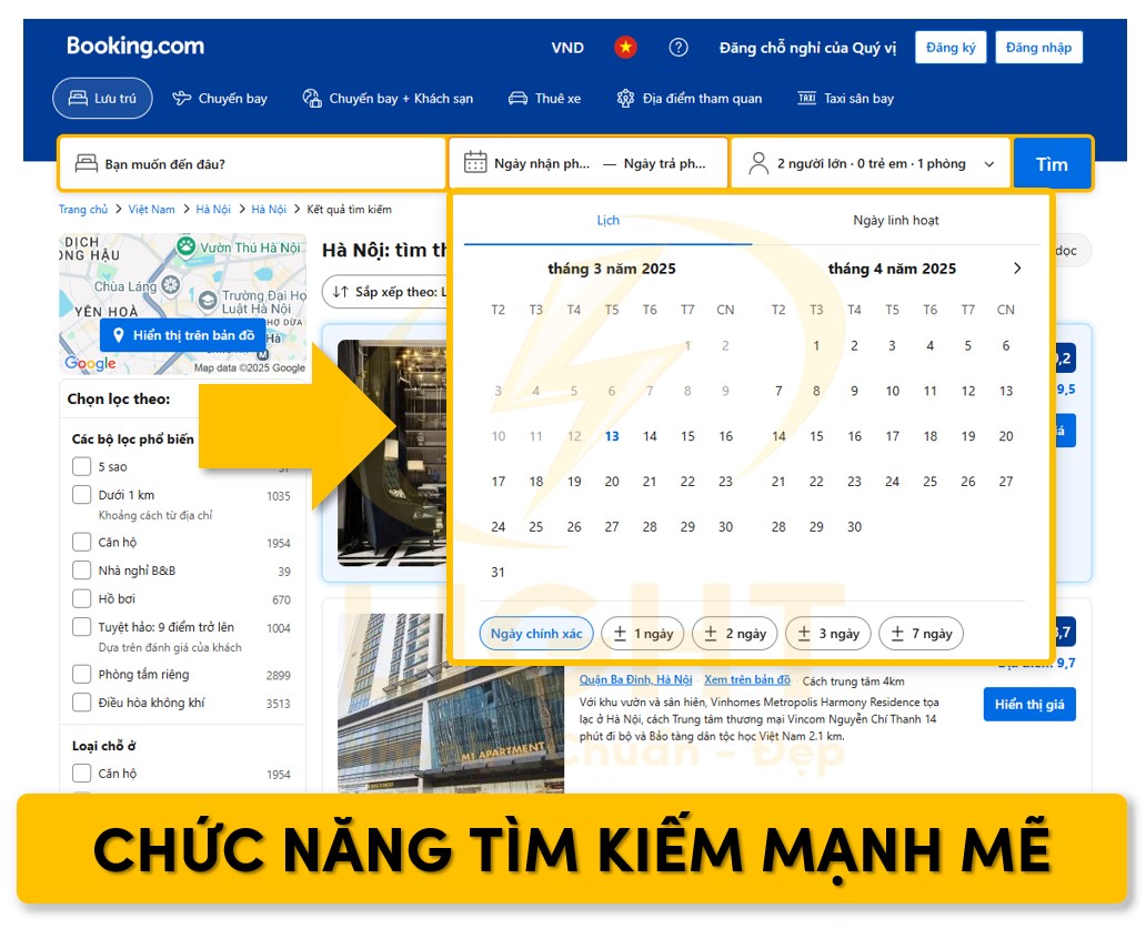 Thêm chức năng tìm kiếm nâng cao phù hợp