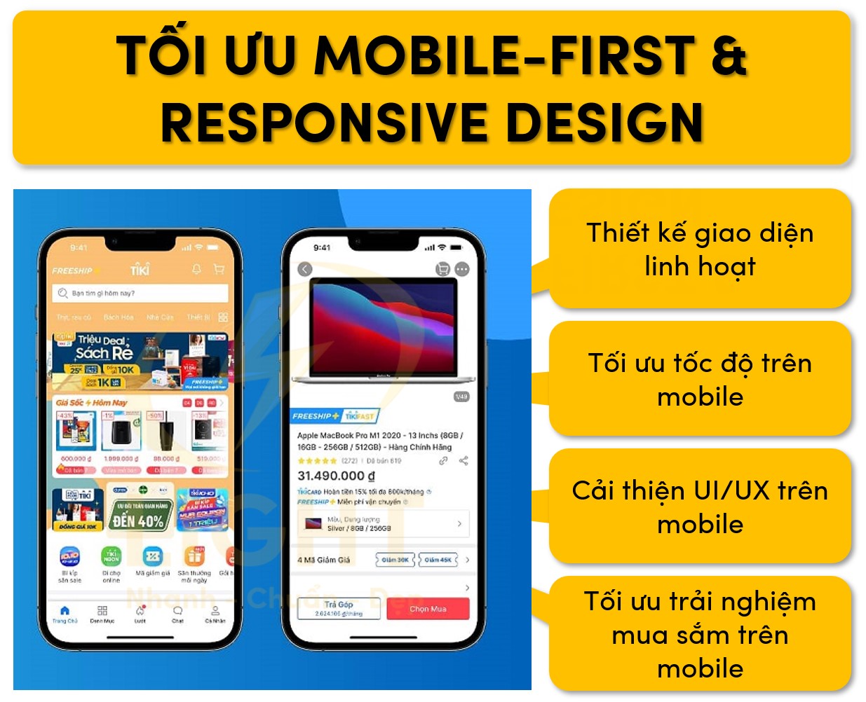 Tối ưu hiển thị trên mobile và hiển thị đáp ứng