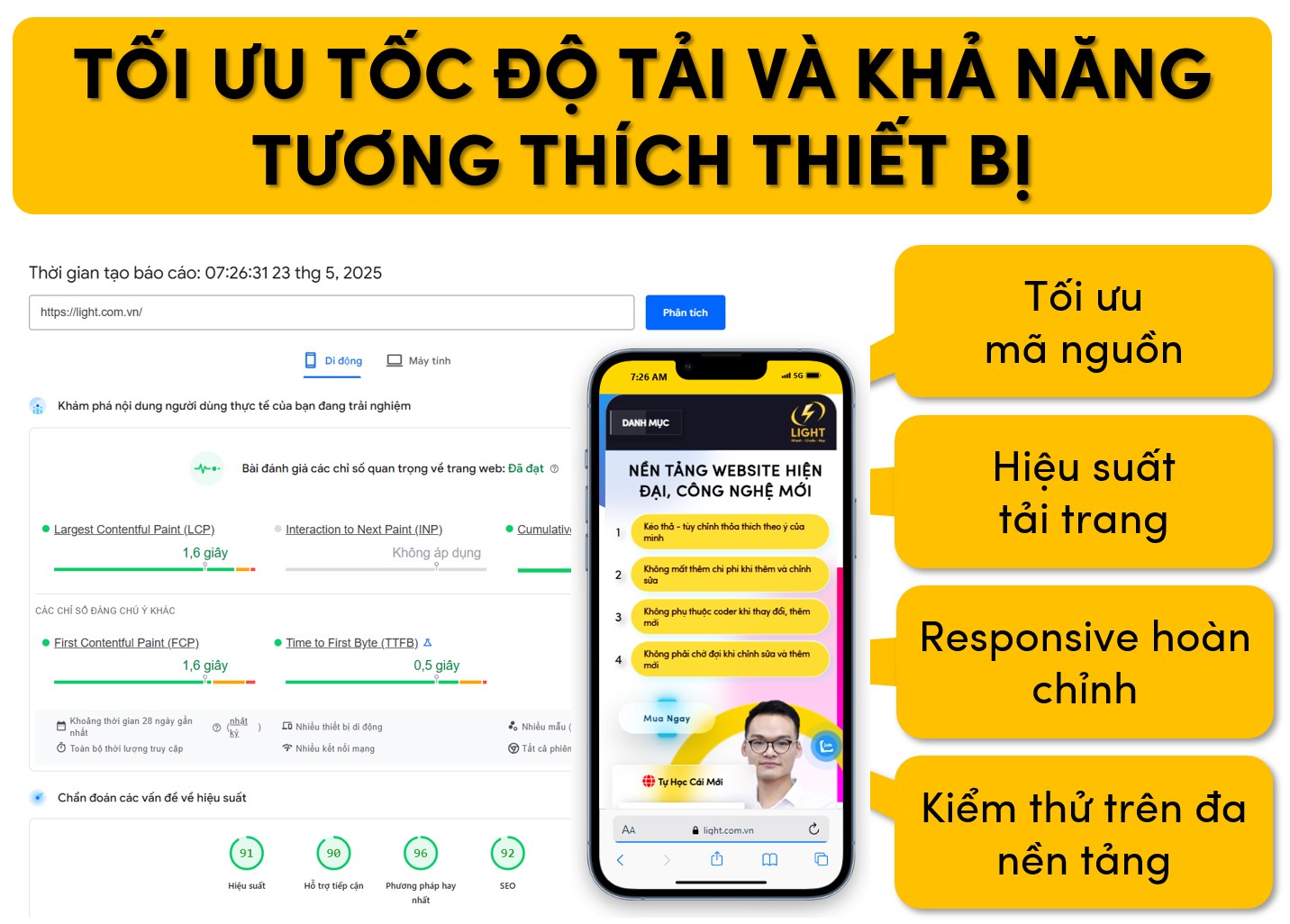 Tối ưu tốc độ tải trang và khả năng tương thích của Navigation Bar