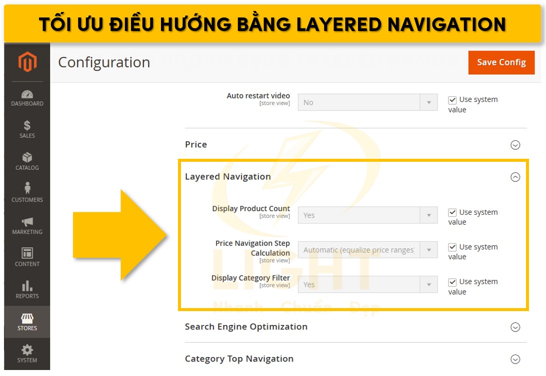 Sử dụng Layered navigation để tối ưu điều hướng