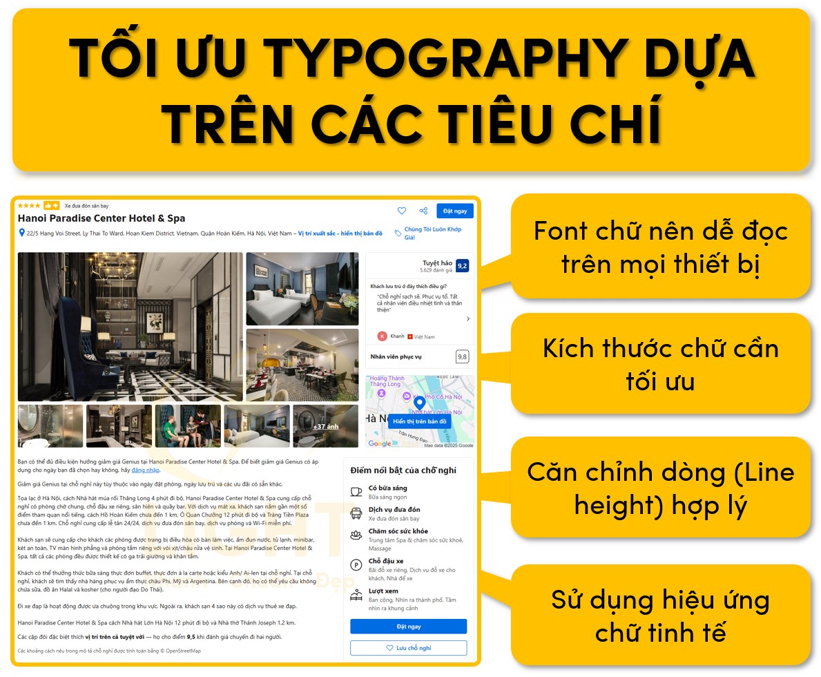 Tối ưu Typography dựa trên các yếu tố