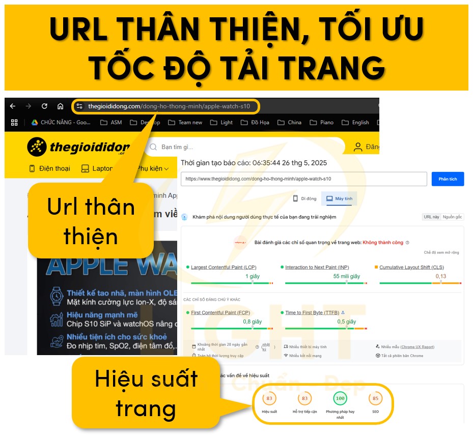 Tối ưu URL và tốc độ tải trang