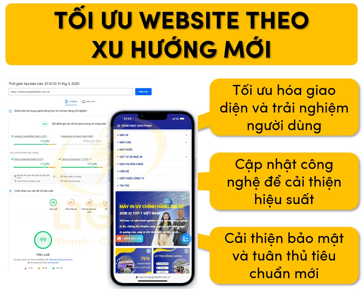 Cập nhật và nâng cấp website theo xu hướng mới