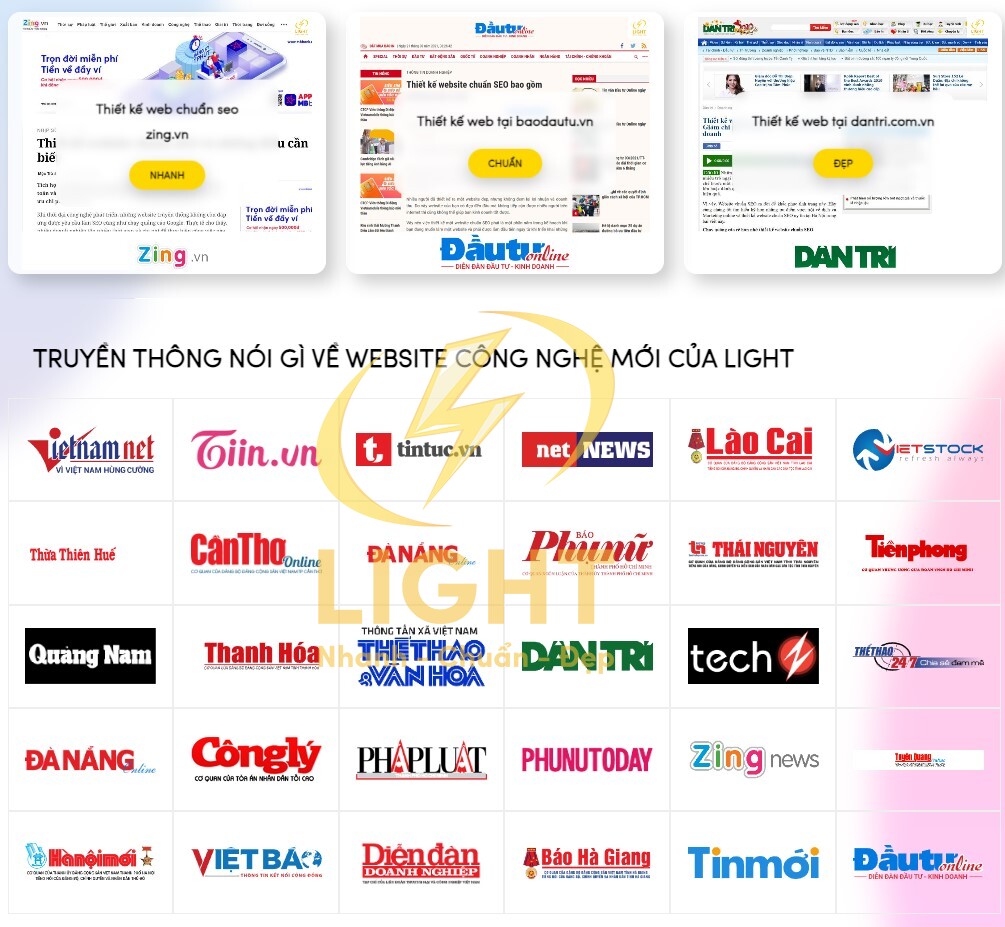 Truyền thông nói về hệ thống website của LIGHT