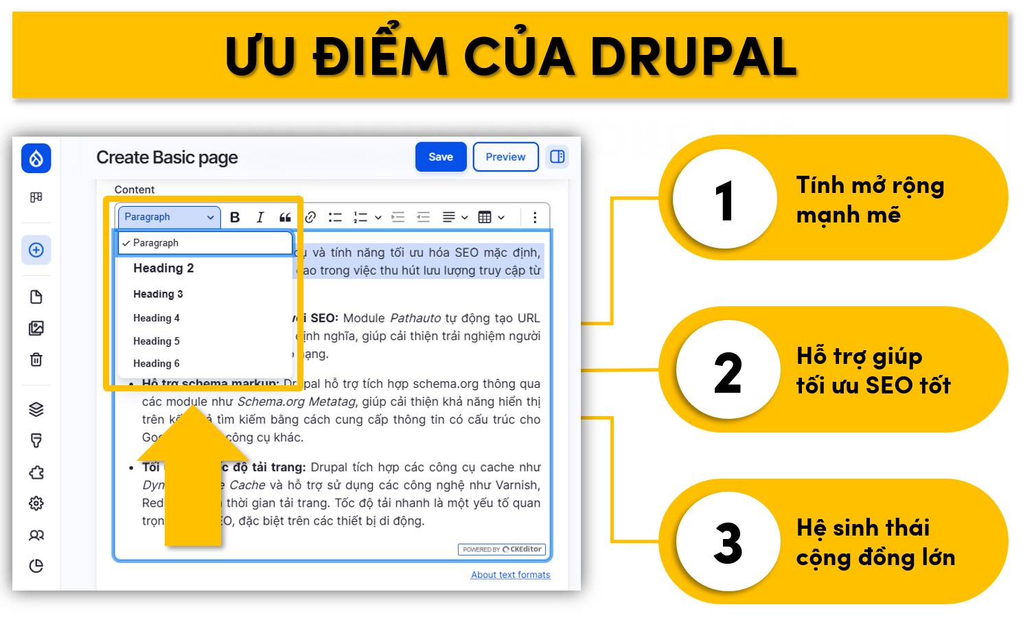 Điểm mạnh của Drupal
