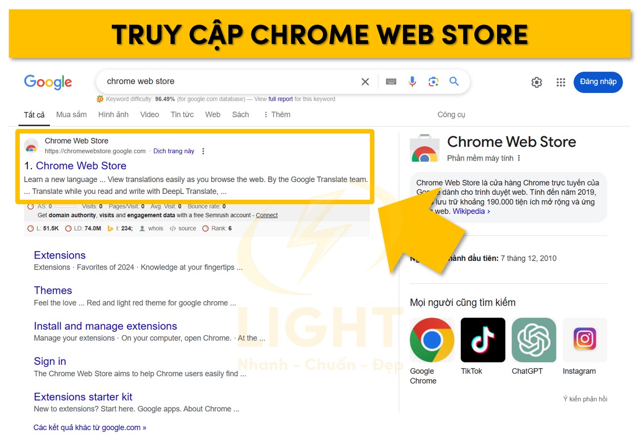 ruy cập Chrome Web Store