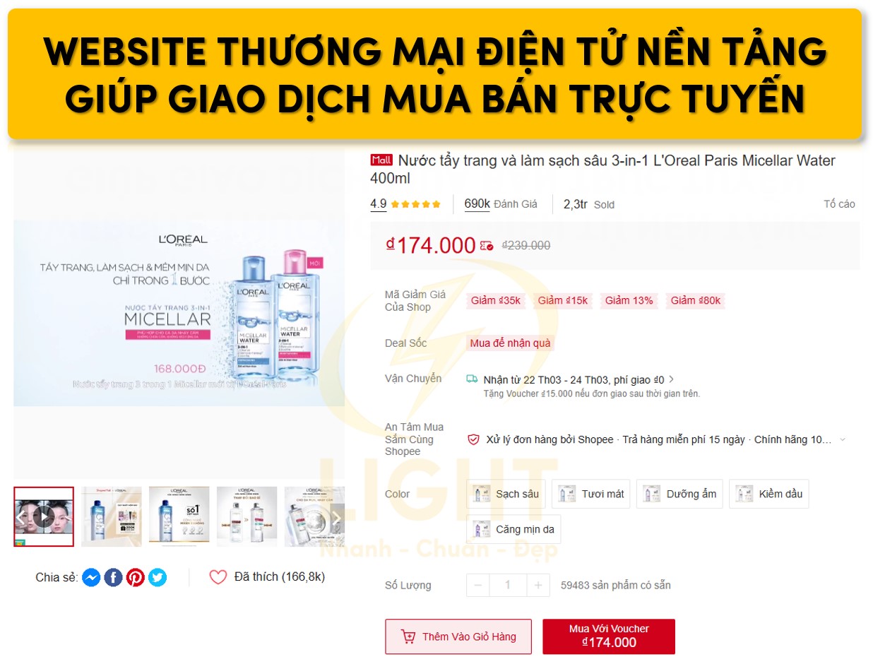 Website thương mại điện từ giúp giao dịch mua bán trực tuyến trở nên dễ dàng