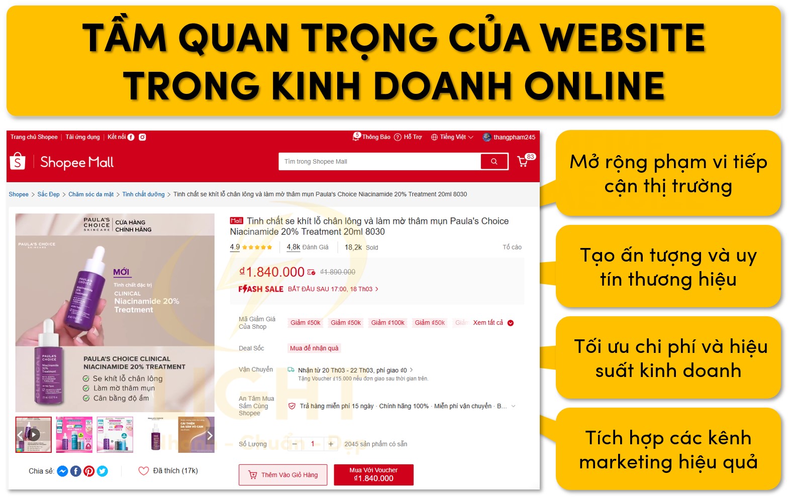 Tầm quan trọng của website với việc kinh doanh online