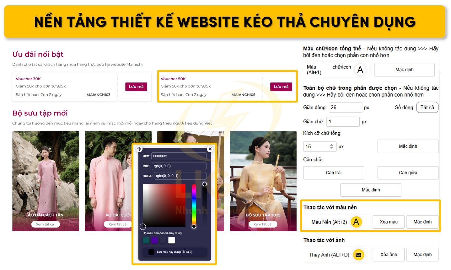 Nền tảng kéo thả website chuyên dụng