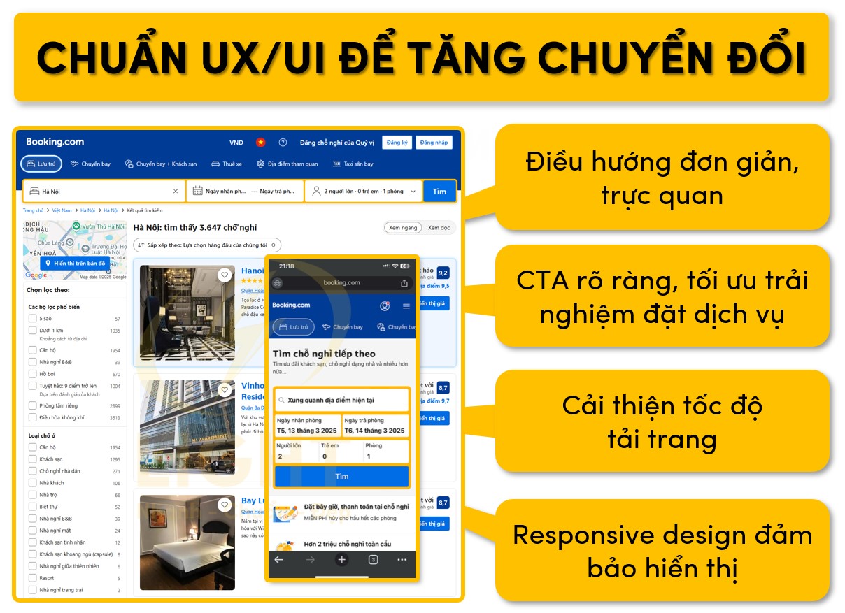 Giao diện website chuẩn ux ui để tăng chuyển đổi