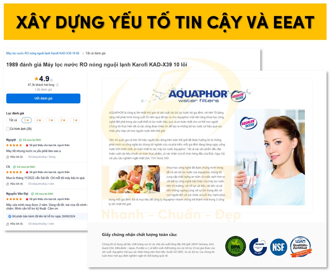 Thêm các yếu tố tin cậy và EEAT