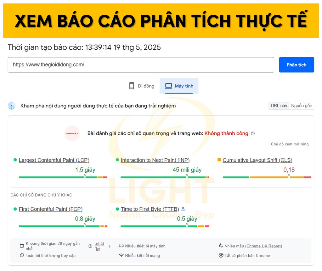 Xem báo cáo phân tích thực tế
