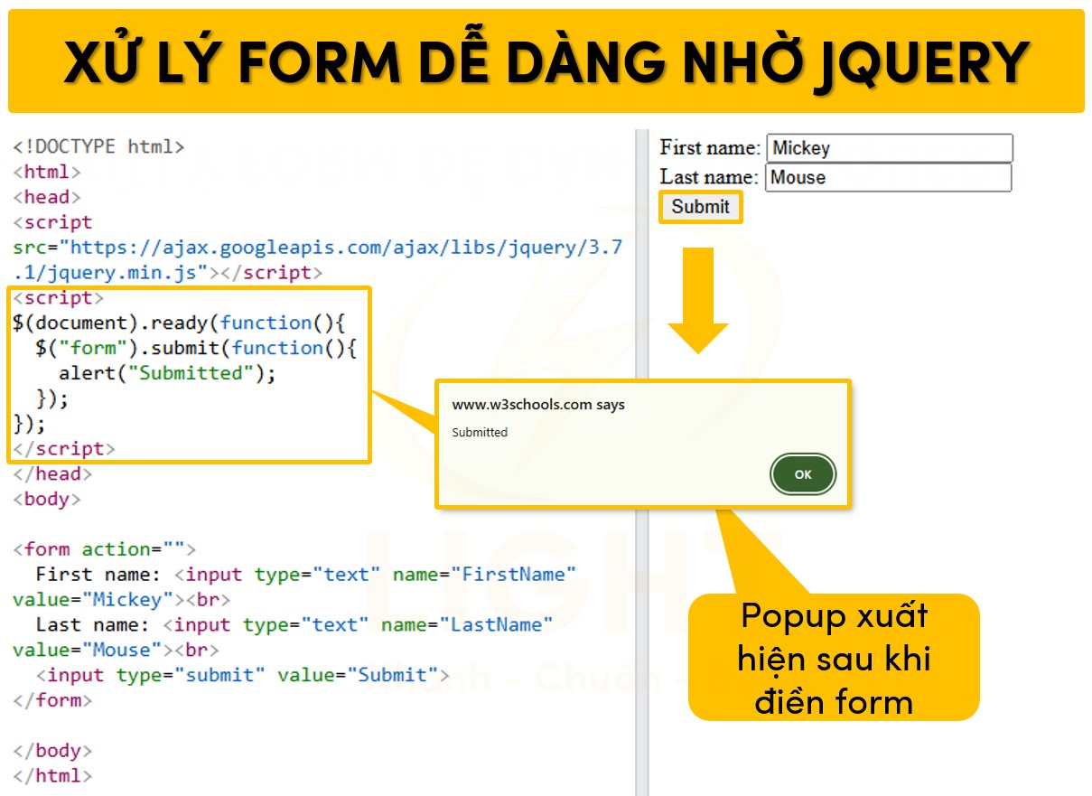 Xử lý form đơn giản nhờ jQuery