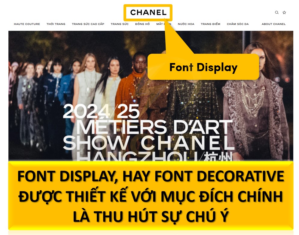 Font Display, hay font Decorative, là nhóm font được thiết kế với mục đích chính là thu hút sự chú ý