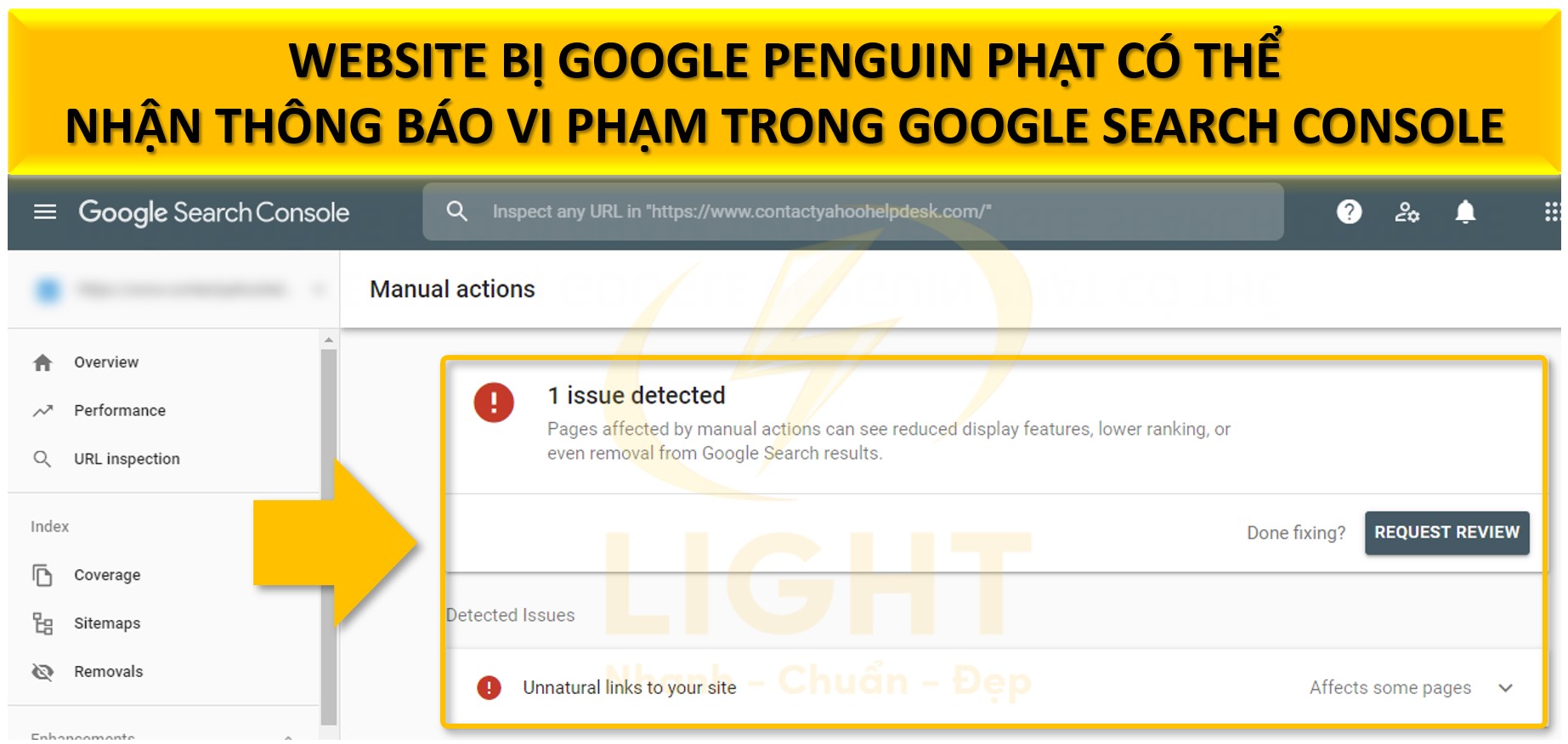 Thông báo vi phạm trong Google Search Console