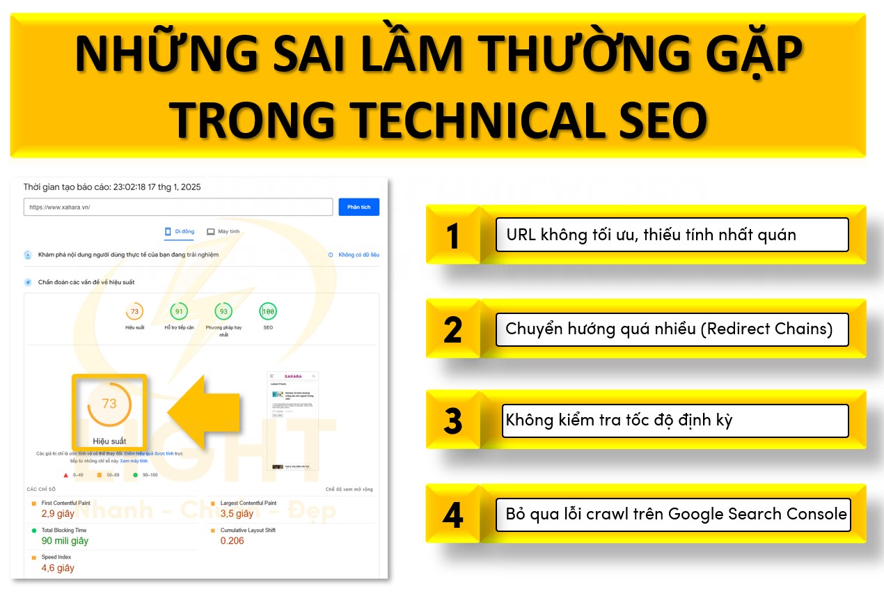 Những sai lầm thường gặp trong Technical SEO