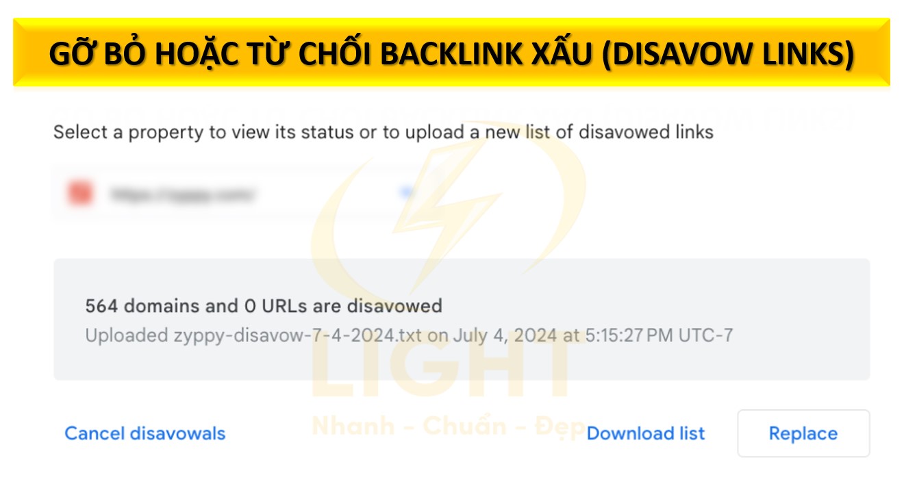 Gỡ bỏ hoặc từ chối backlink xấu (disavow links)