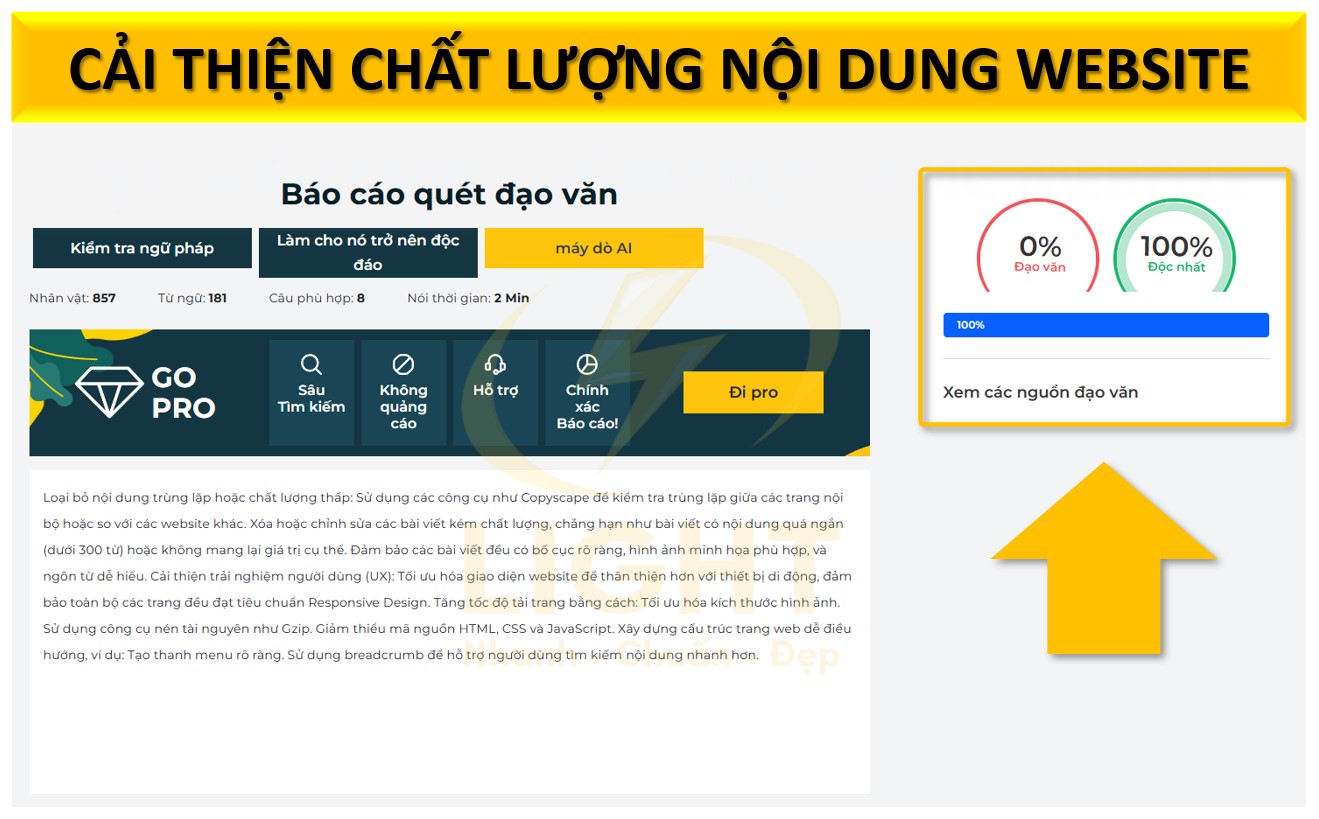 Cải thiện chất lượng nội dung website