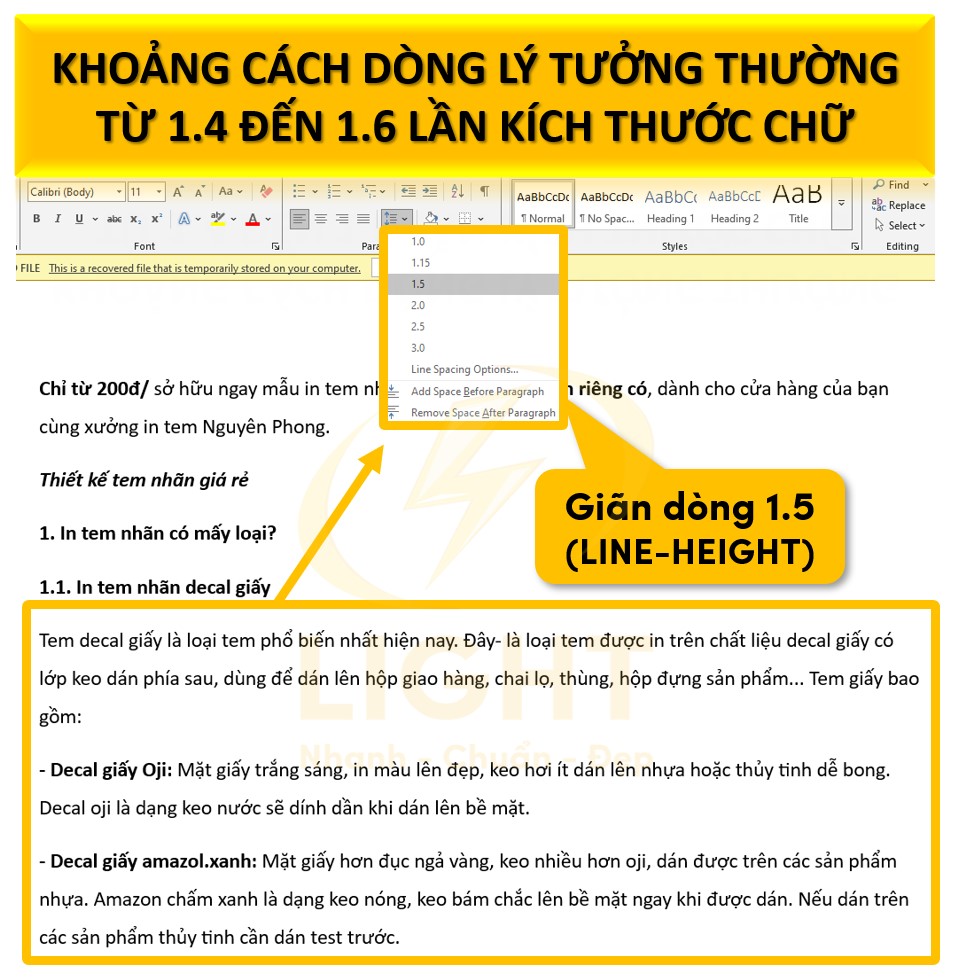 Khoảng cách dòng (line-height)