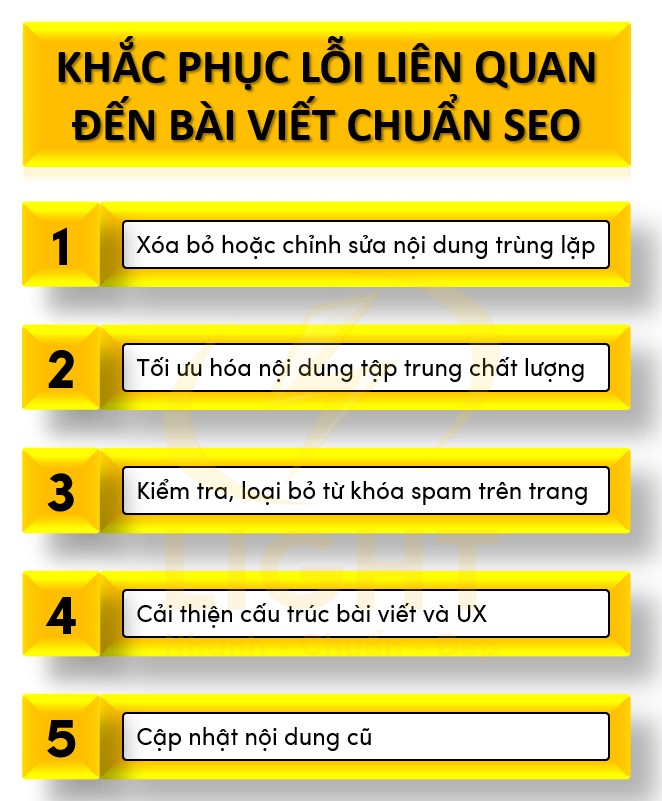 Khắc phục lỗi liên quan đến bài viết chuẩn SEO