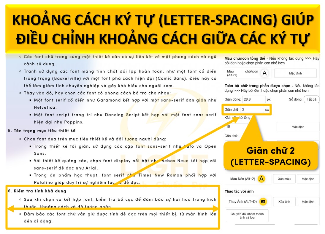 Khoảng cách ký tự (letter-spacing)