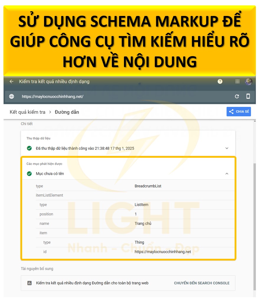 Sử dụng schema markup để giúp công cụ tìm kiếm hiểu rõ hơn về nội dung