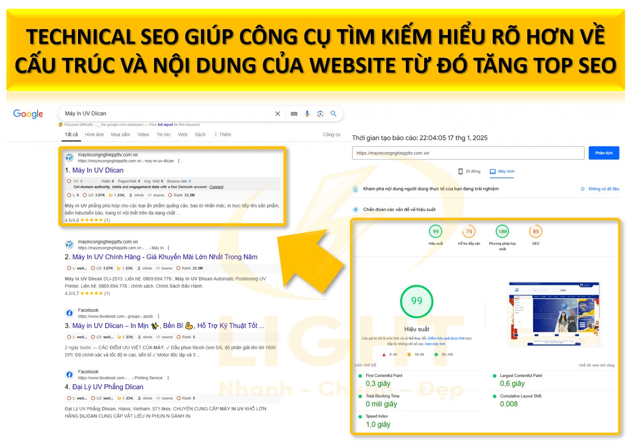 Technical SEO giúp tăng thứ hạng trên công cụ tìm kiếm