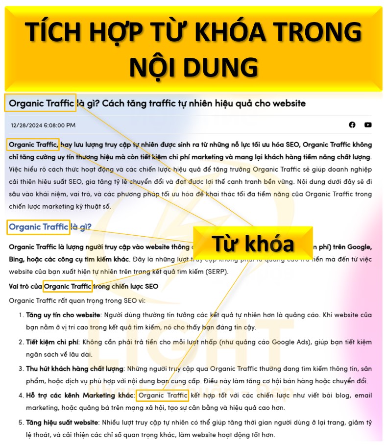 Tích hợp từ khóa trong nội dung