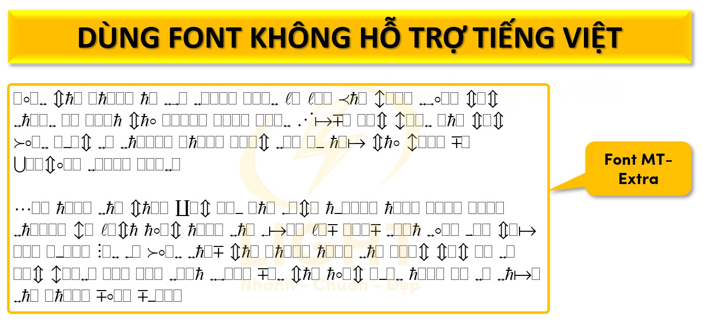 Dùng font không hỗ trợ tiếng Việt