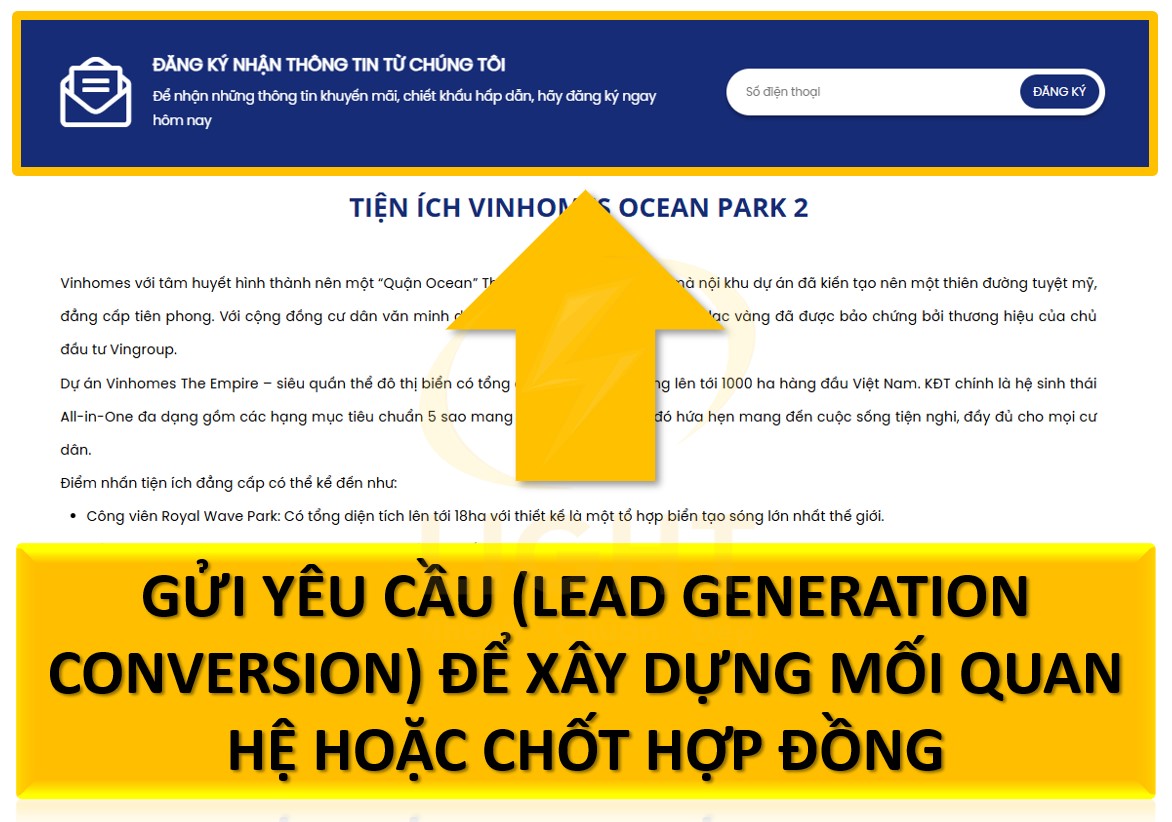 Gửi yêu cầu (Lead Generation Conversion)