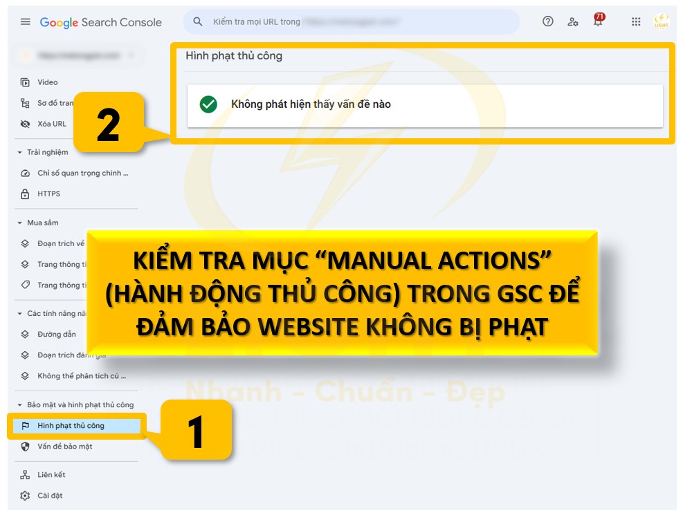 Kiểm tra mục “Manual Actions” (Hành động thủ công)