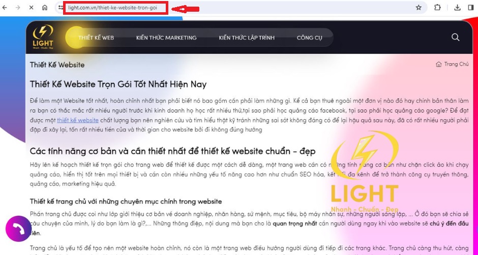 LIGHT tối ưu URL để nâng cao tỷ lệ nhấp, giúp web hút traffic nhiều hơn