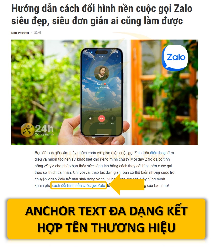 Tích hợp từ khóa tự nhiên vào anchor text