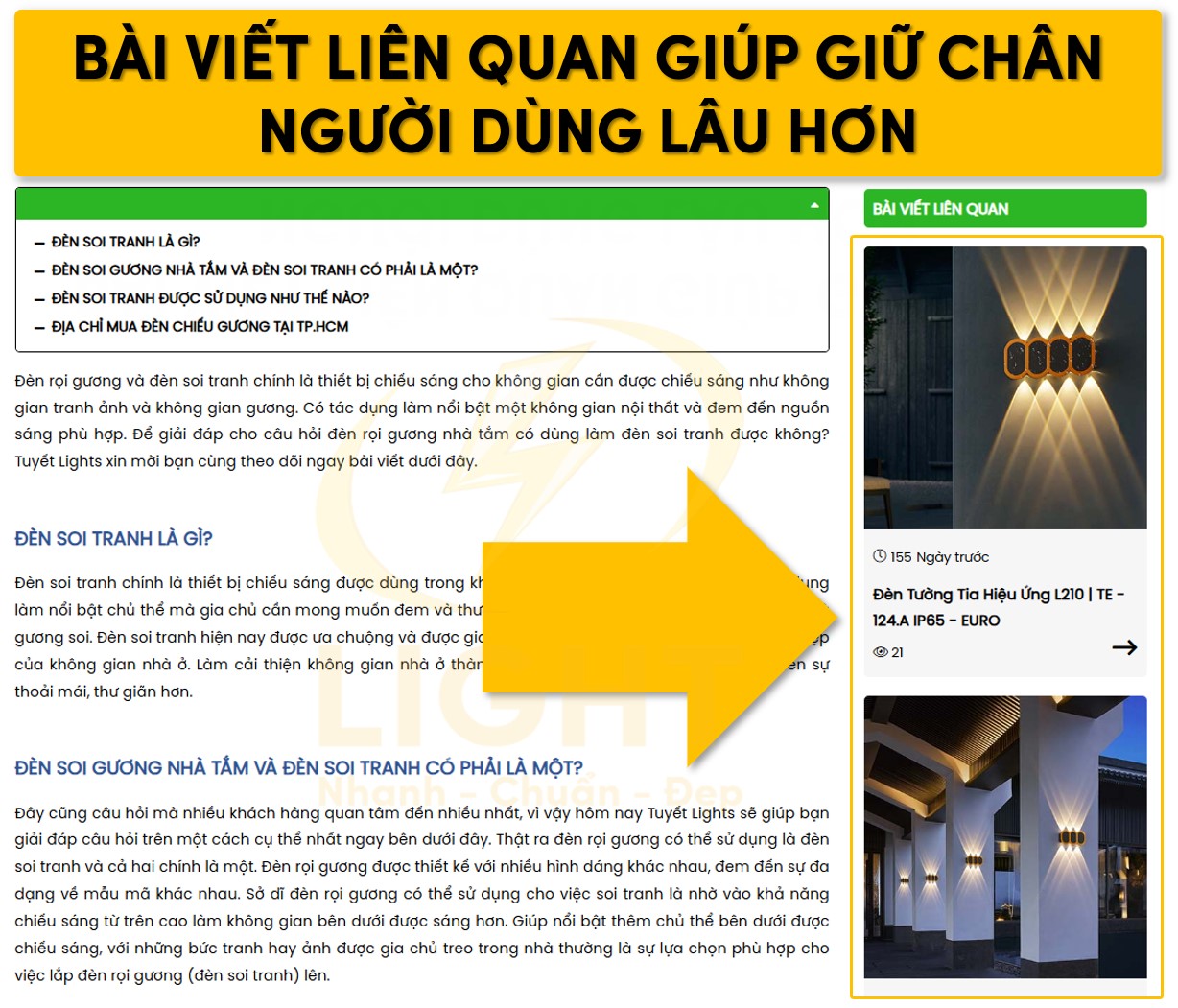 Sử dụng bài viết liên quan giúp thu hút người dùng lâu hơn