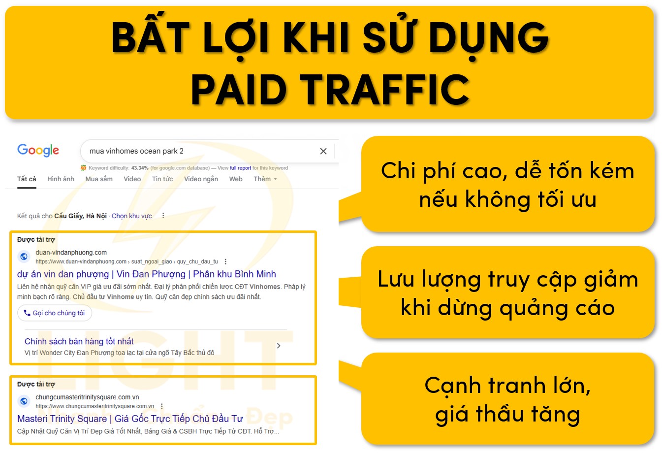 Một số nhược điểm khi sử dụng Paid traffic