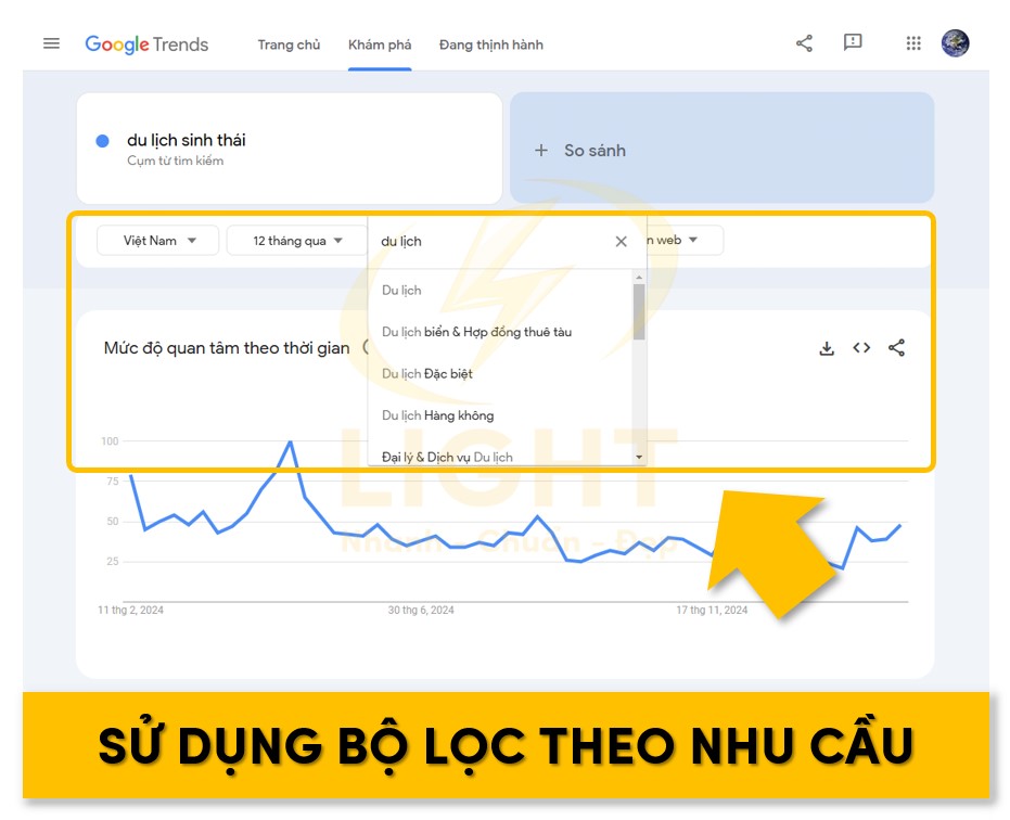 Tùy chỉnh bộ lọc theo nhu cầu 