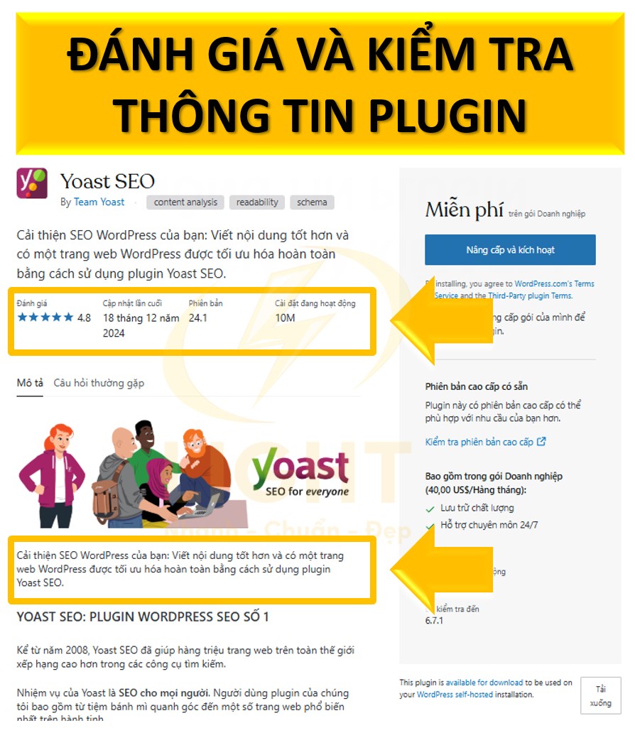 Đánh giá và kiểm tra thông tin plugin