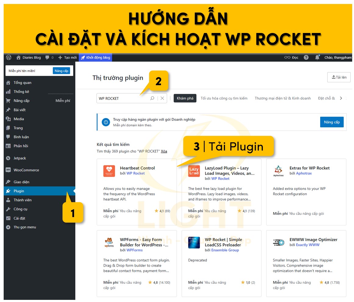 Hướng dẫn cài đặt và kích hoạt WP Rocket