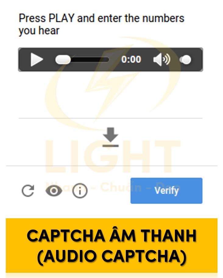 Dạng Captcha âm thanh - Audio Captcha