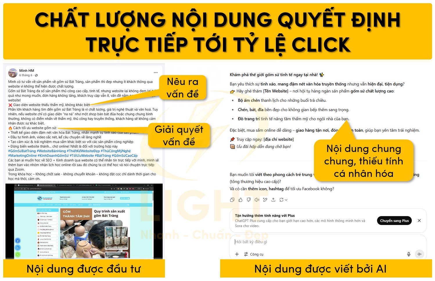 Chất lượng nội dung quyết định trực tiếp tới tỷ lệ click