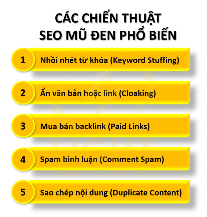 Các chiến thuật SEO mũ đen phổ biến